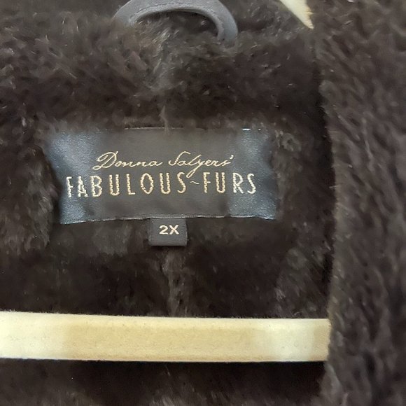 Donna Salyers' Fabulous Furs Black and Brown Trench Coat - Picture 3 of 4